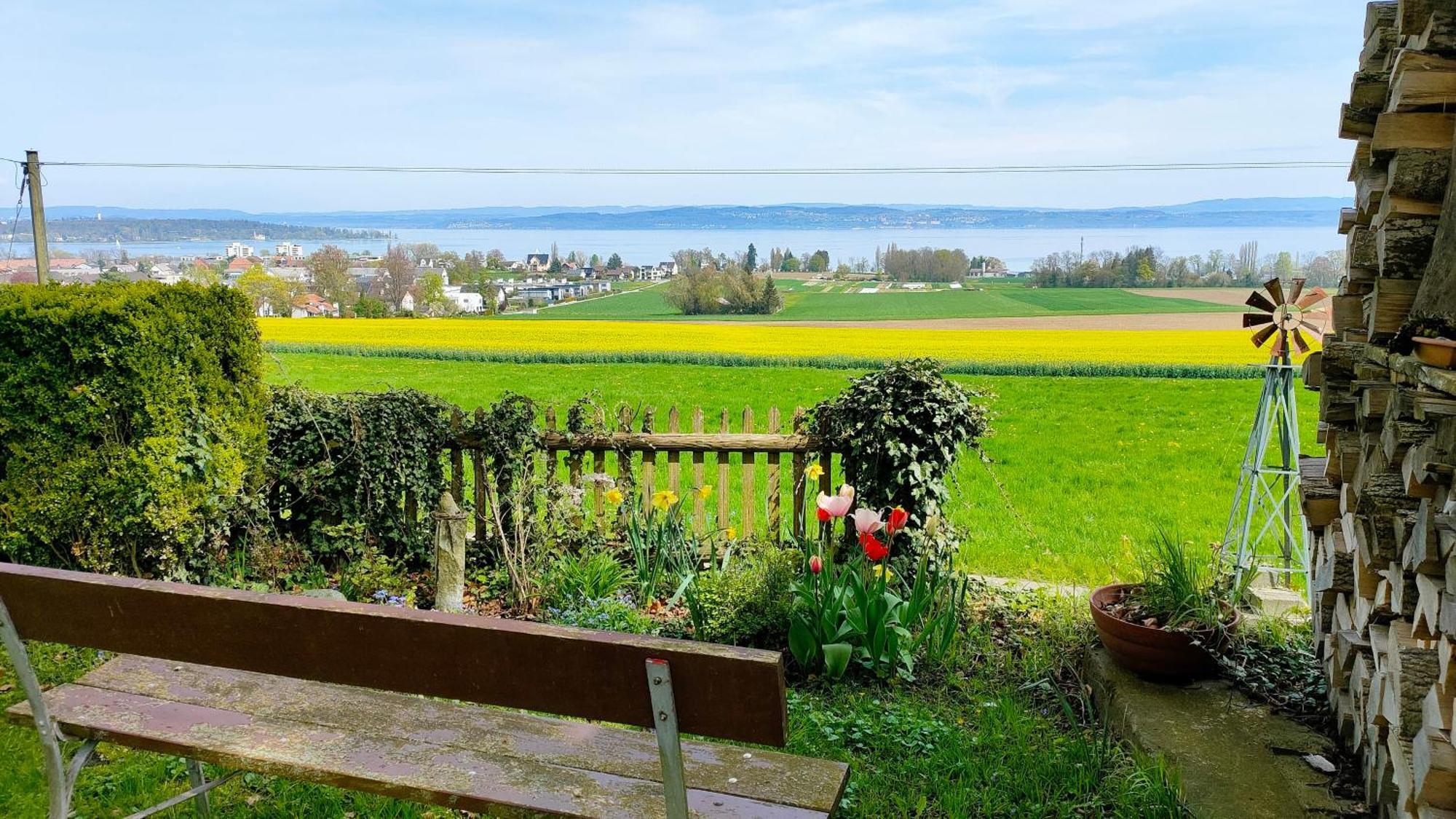 Seesicht Und Charmante Wohnung Bei Hanni Und Ueli Bottighofen Bagian luar foto